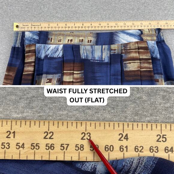 Vintage Y2K 90s Sag Harbor Maxi Skirt Large Blue Brown Geometric Funky Abstract - Picture 4 of 16